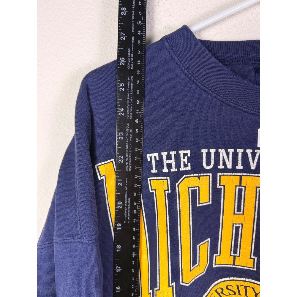 Vintage University of Michigan Wolverines Sweatshirt Navy Blue Crewneck Mens XL - Picture 5 of 9